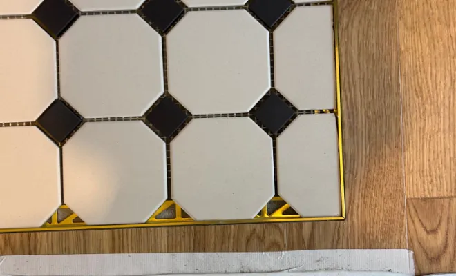 Réalisation d'un tapis carrelage cabochon / parquet , Lyon 06, Atelier Céramique & Bois